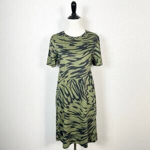 Bimba Y Lola Women’s Abstract‎ Artsy Open Back Tee Shirt Mini Dress Small